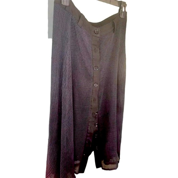 Patrizia Luca Milano Women's Black Mesh A-Line Midi Skirt Size L - Picture 12 of 14